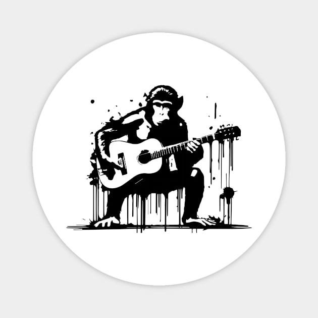 monkey plays the guitar Magnet by lkn